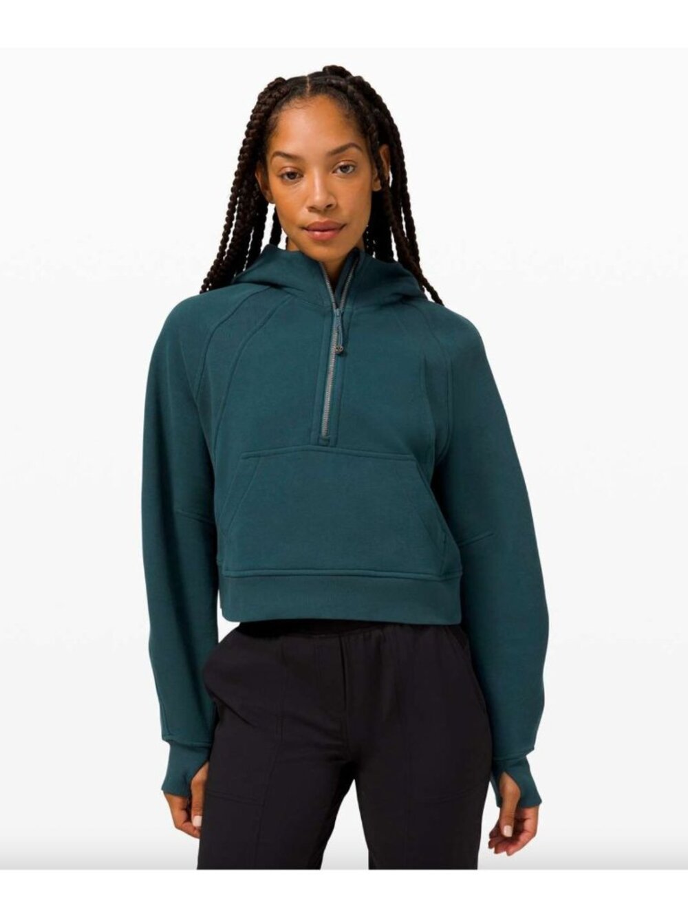 Lululemon Scuba Oversized 1/2 Zip Hoodie XS/S Submarine Cotton Fleece Athleisure